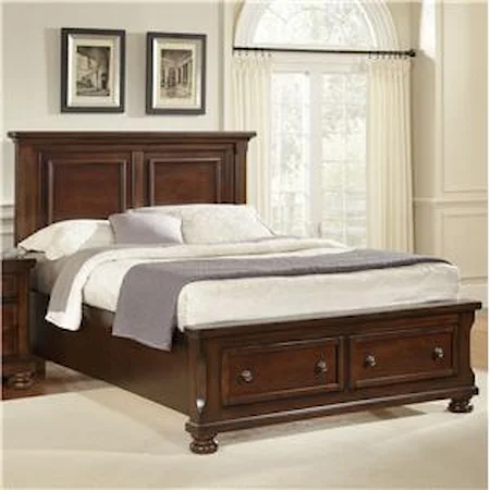 Queen Storage Bed with Mansion Headboard